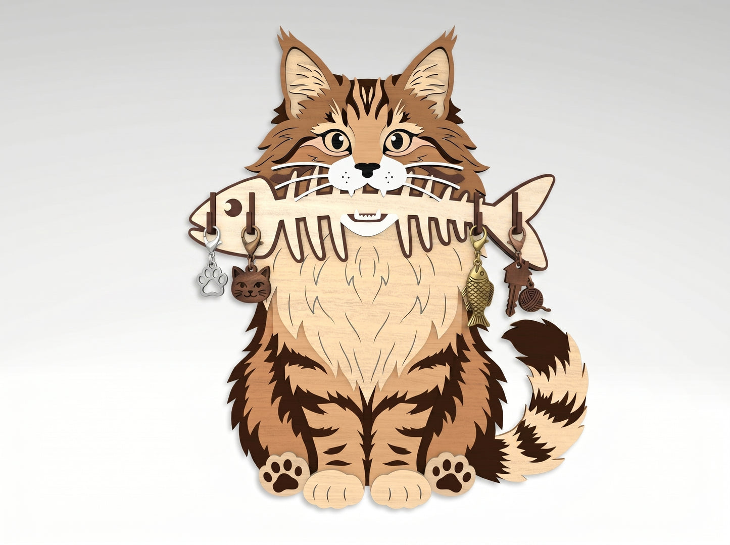 Cat Breed Key Holder SVG Bundle for xTool and Glowforge