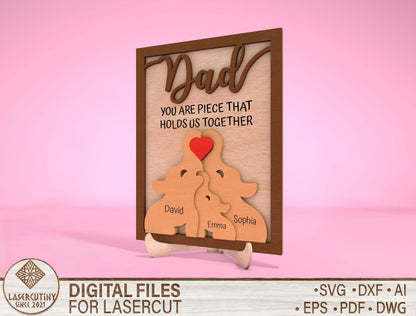 "You Are The Piece That Holds Us Together" Puzzle SVG for Glowforge