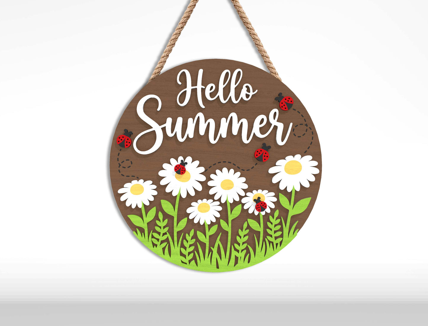 Hello Summer Sign Bundle SVG Laser Cut File for Glowforge and LightBurn