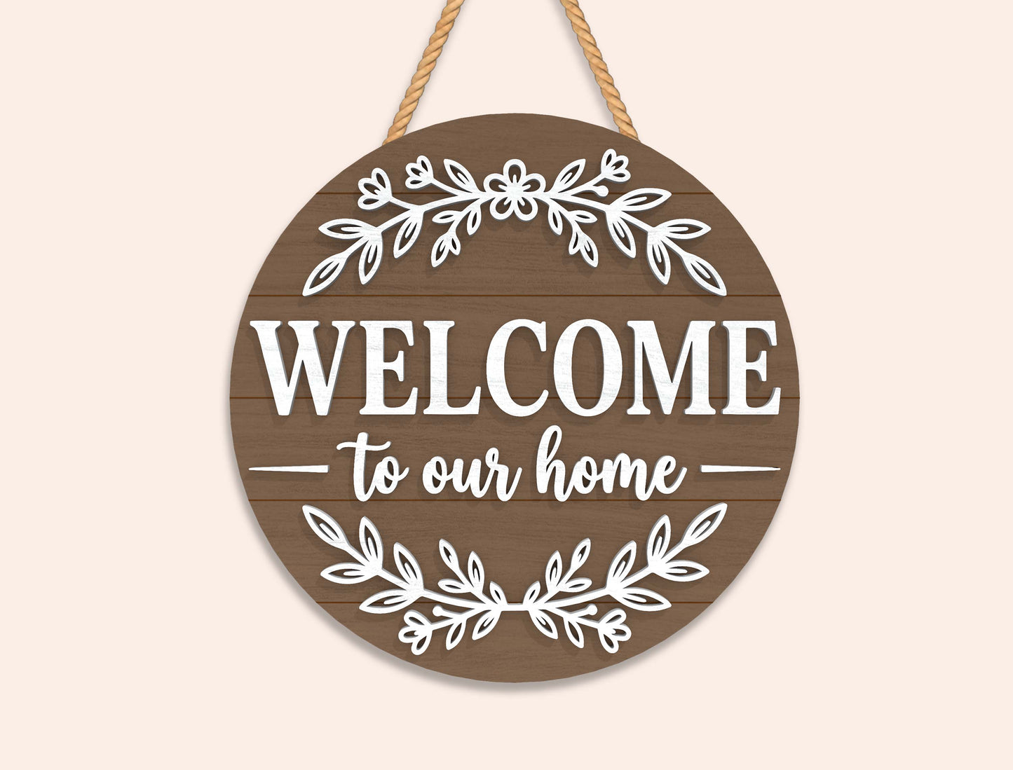 Floral Welcome Door Hanger SVG Bundle 10 Designs for Glowforge and xTool