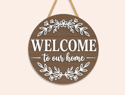 Floral Welcome Door Hanger SVG Bundle 10 Designs for Glowforge and xTool