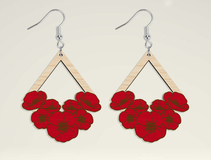 Floral Teardrop Earring SVG Bundle for Glowforge and LightBurn