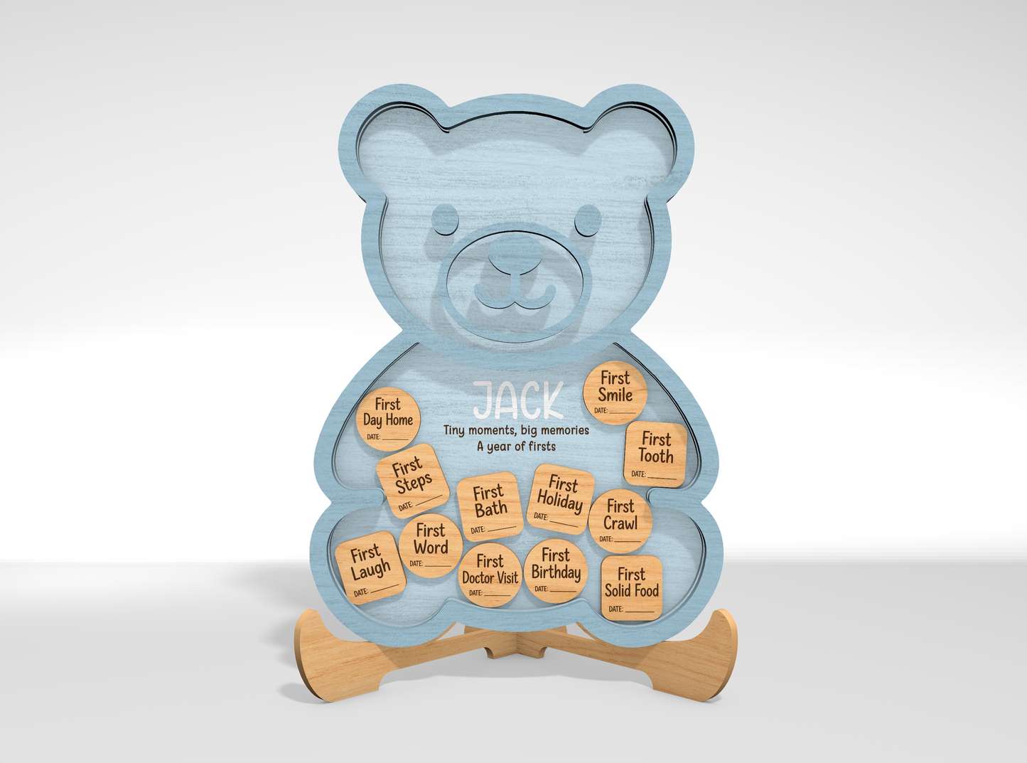 Baby Milestone Memory Bank SVG Laser Cut File for Glowforge