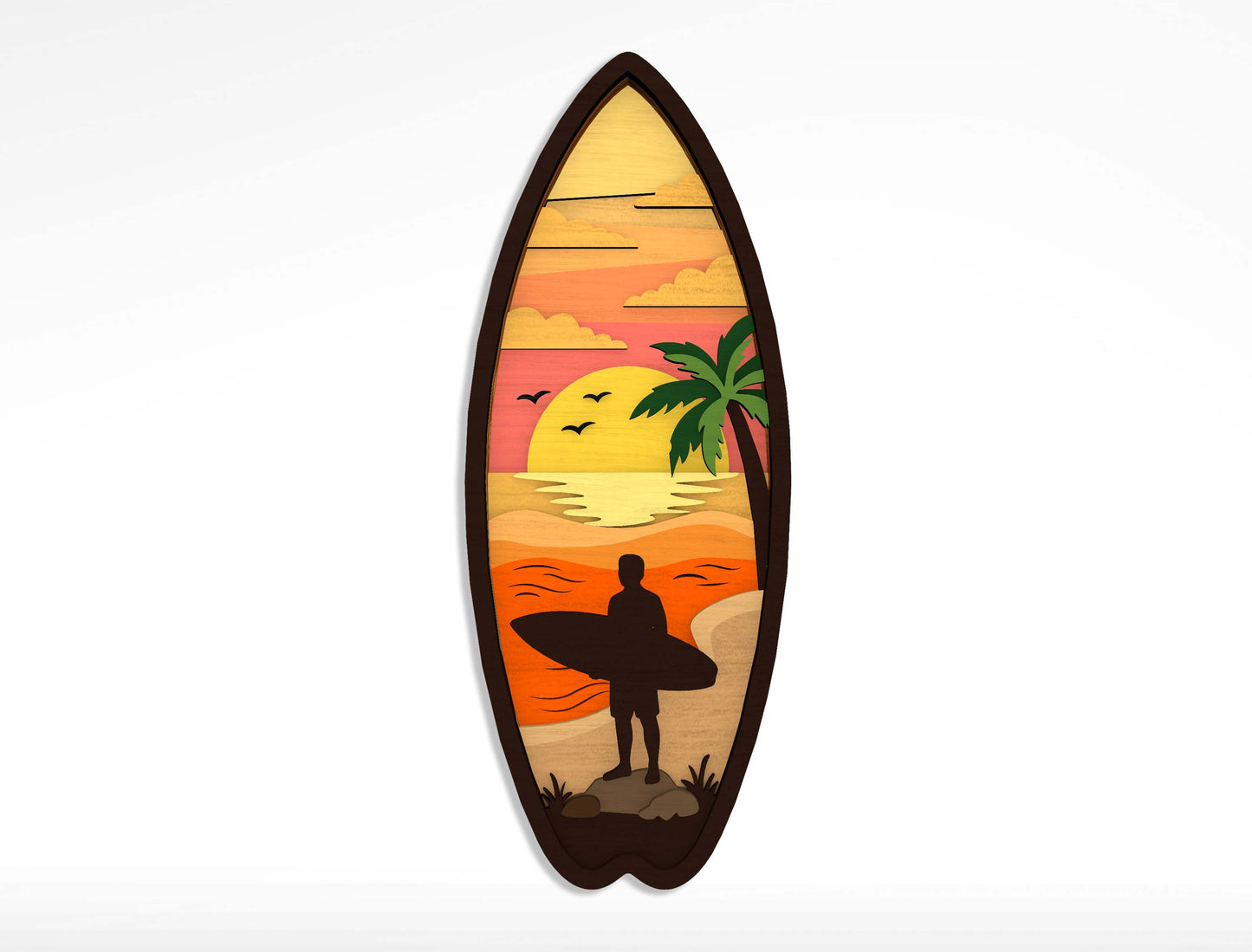 Summer Beach Laser Cut File Bundle for Glowforge xTool LightBurn 12 Multilayer Tropical SVG Designs