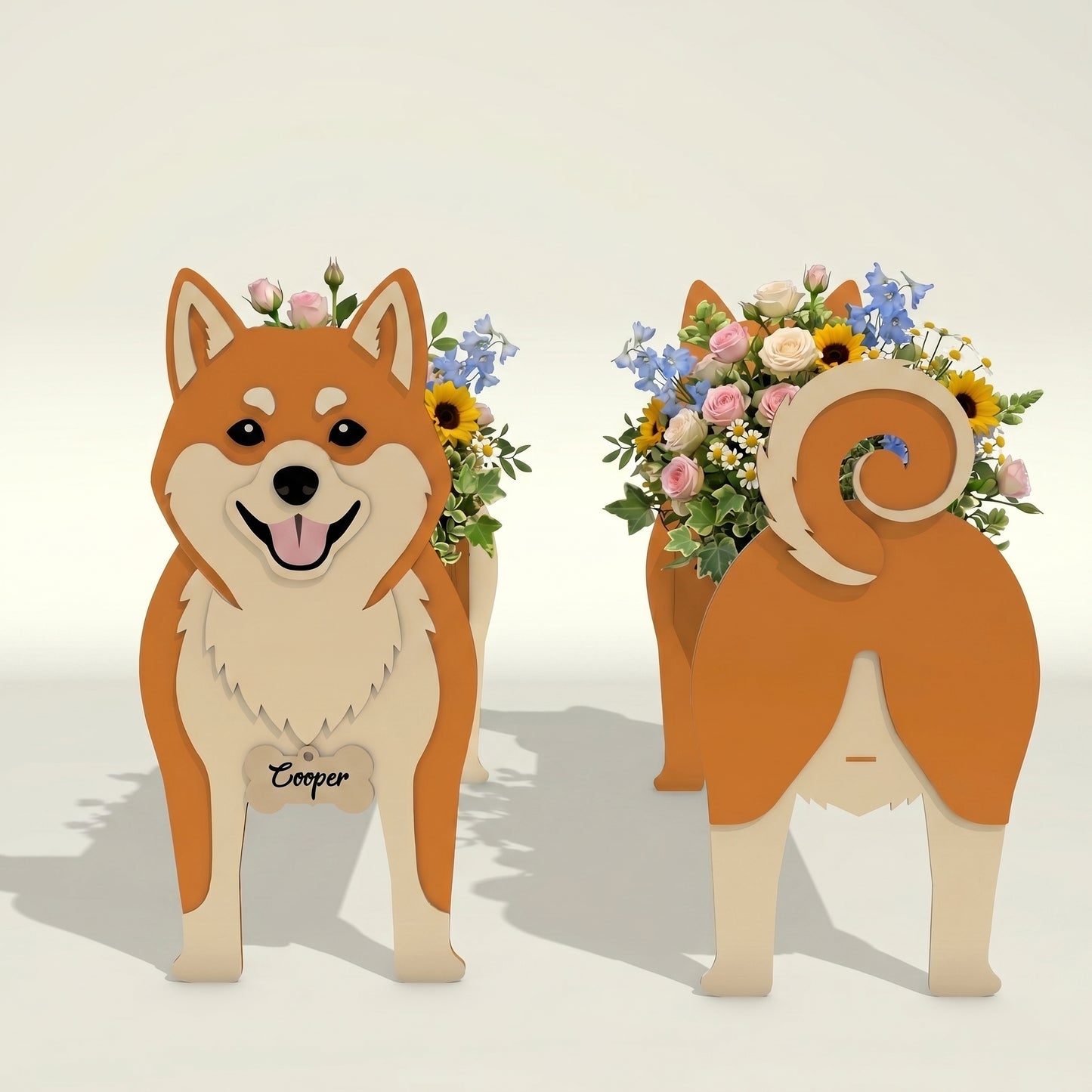 Personalized Dog Flower Vase SVG Bundle for Glowforge and LightBurn