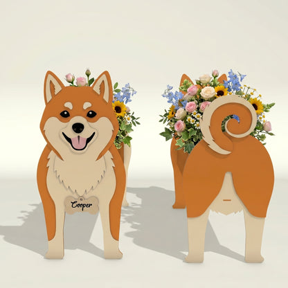 Personalized Dog Flower Vase SVG Bundle for Glowforge and LightBurn