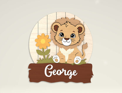 Personalized Cute Animal Name Sign SVG for Glowforge and LightBurn