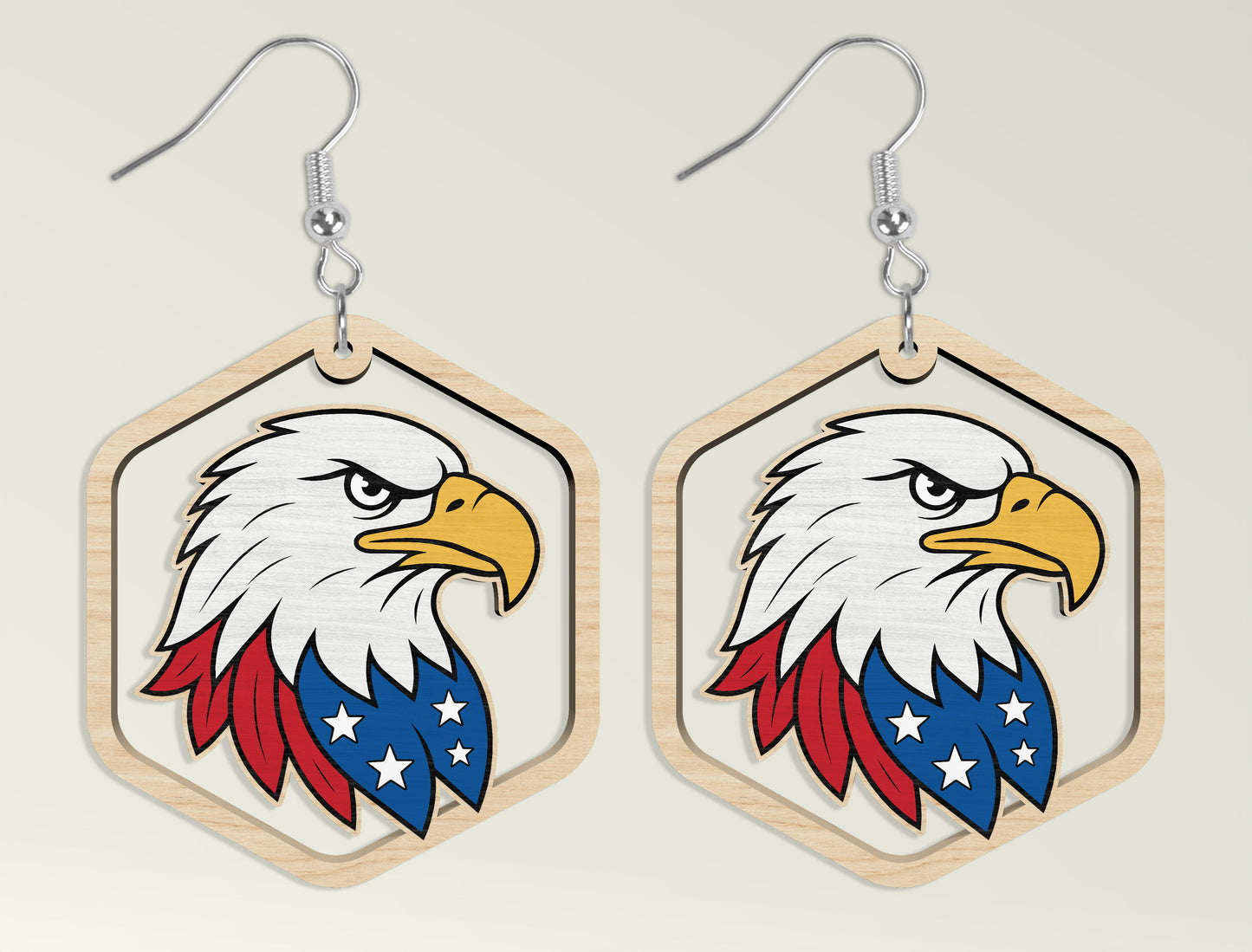 Patriotic Teardrop Earring SVG Bundle Laser Cut File for Glowforge