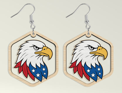Patriotic Teardrop Earring SVG Bundle Laser Cut File for Glowforge