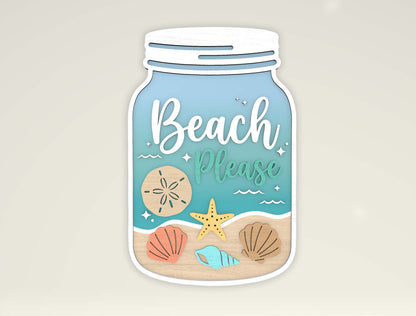 Summer Mason Jar Sign SVG Bundle for Glowforge and LightBurn