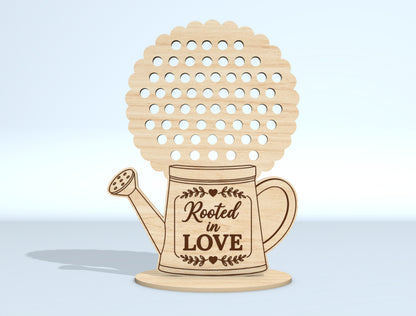 Mother's Day Flower Holder SVG Bundle Freestanding Floral Laser Cut File for LightBurn and xTool
