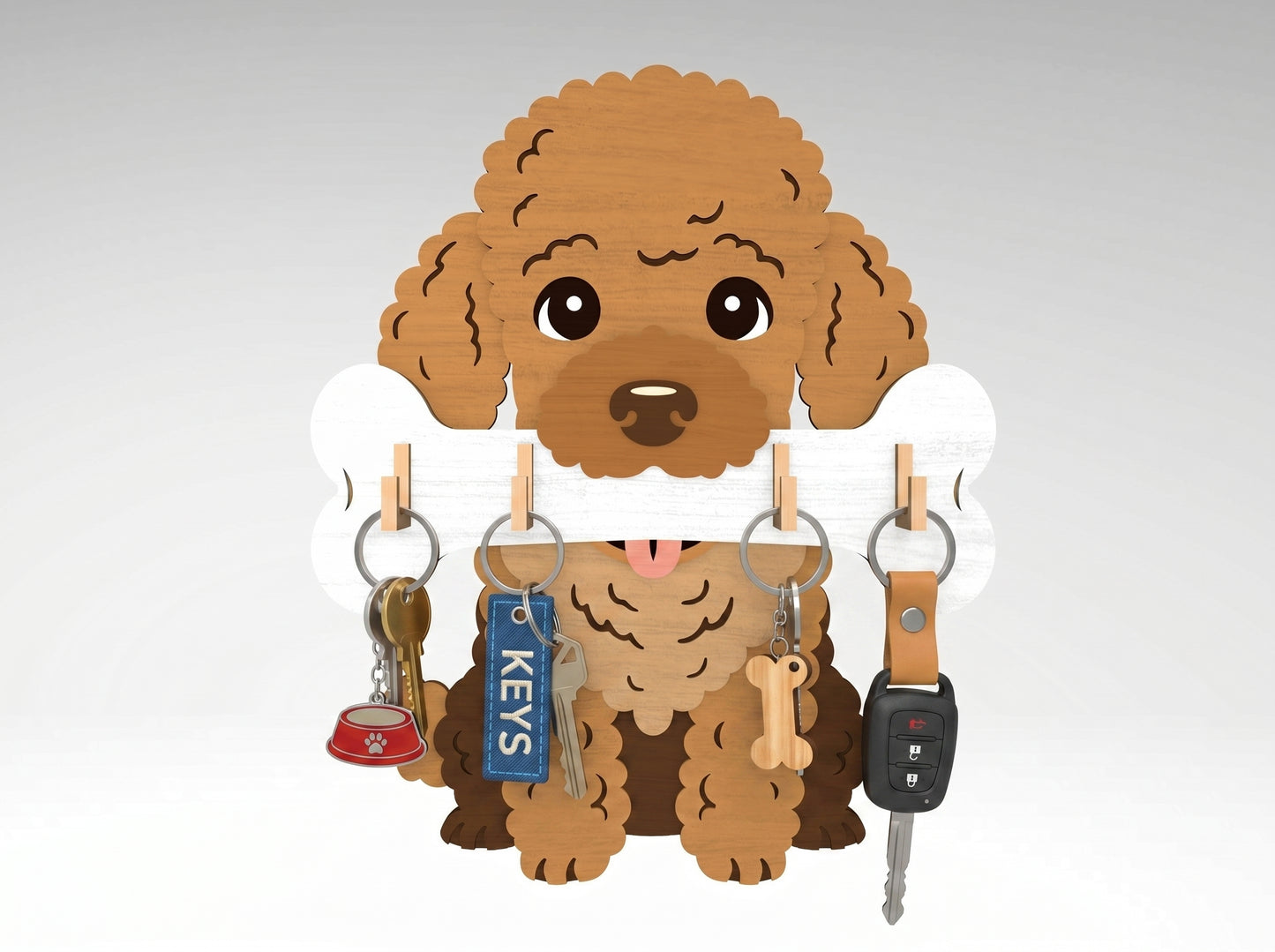Dog Key Holder SVG Bundle for xTool, Glowforge, or LightBurn