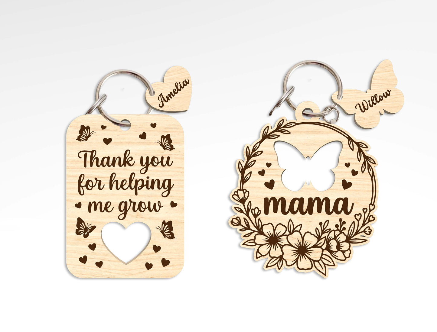 Mother's Day Keychain Gift SVG Bundle Laser Cut File for Glowforge and xTool