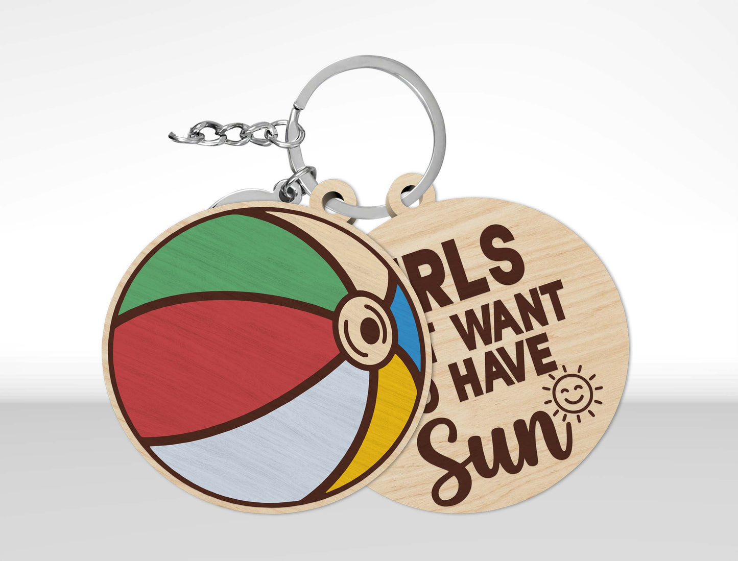 Summer Beach Keychain SVG Bundle Laser Cut File for Glowforge and xTool