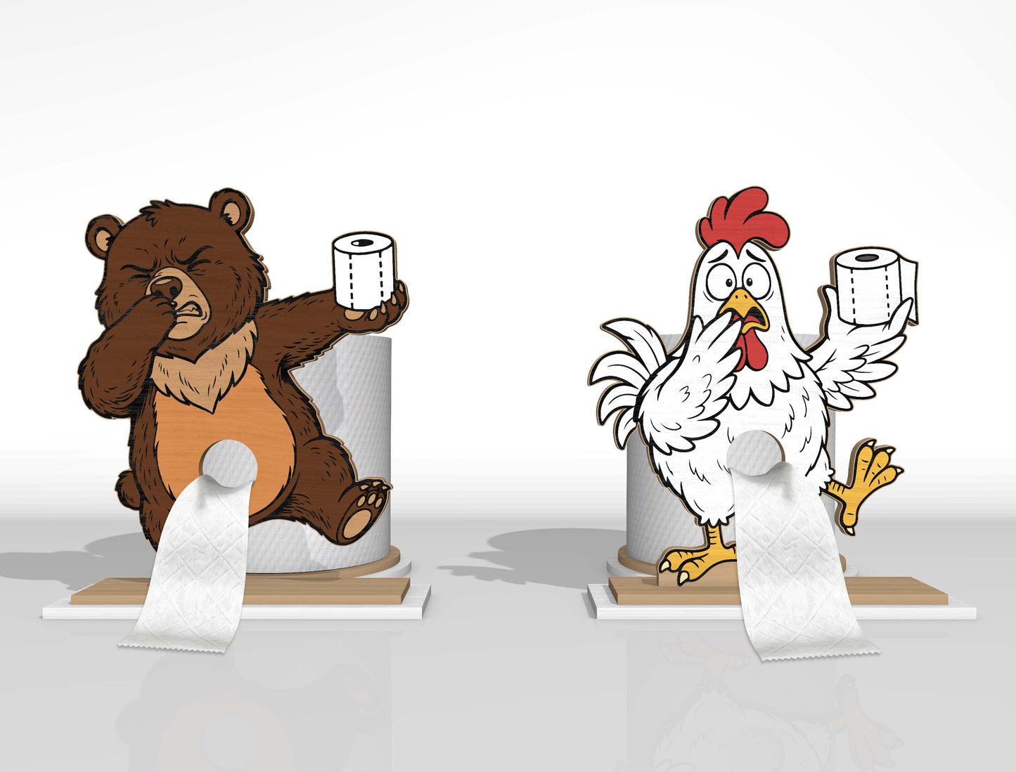 Animal Toilet Paper Holder SVG Bundle for Glowforge and LightBurn