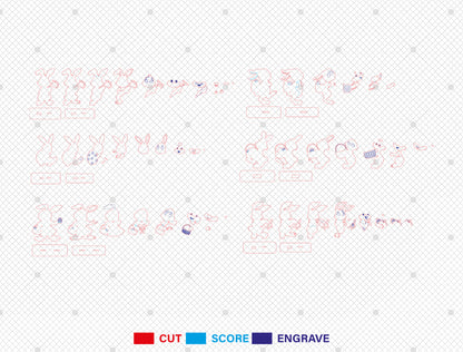 Easter Bunny Tabletop Decor Laser Cut File | Freestanding Rabbit Figures | Ready to Cut | Glowforge, xTool, LightBurn, etc.