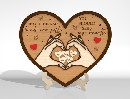 Mom Heart Hands SVG Bundle Mother's Day Laser Cut File for xTool and Glowforge