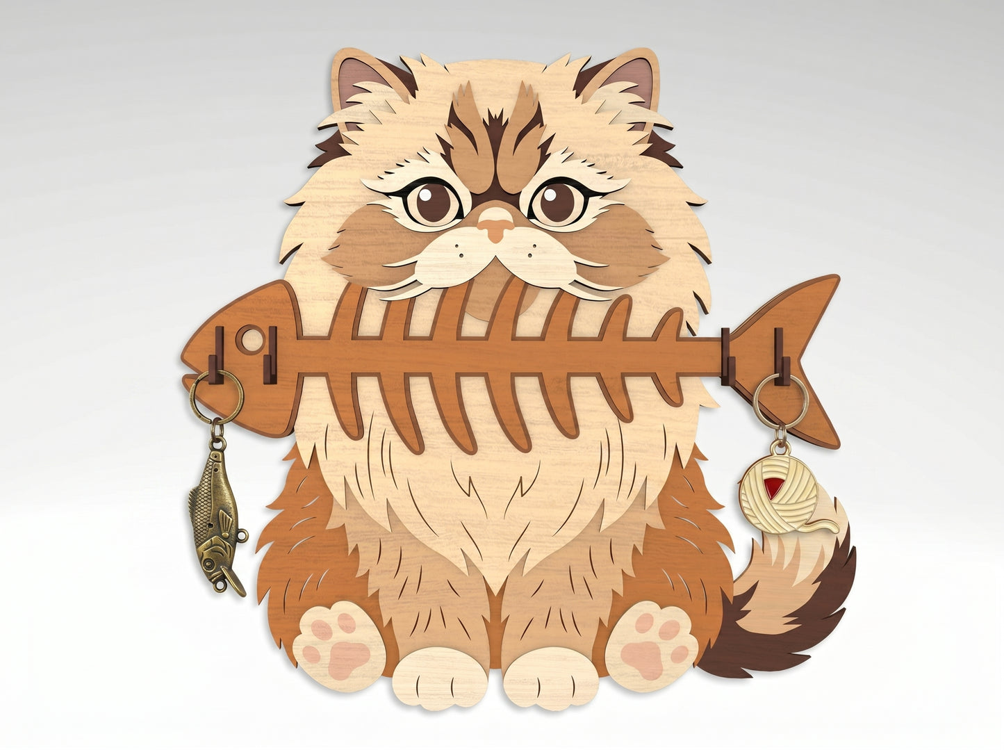 Cat Breed Key Holder SVG Bundle for xTool and Glowforge