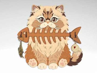 Cat Breed Key Holder SVG Bundle for xTool and Glowforge