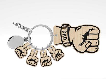 Personalized Dad Keychain SVG Bundle for Glowforge and LightBurn