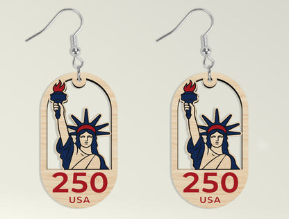 Patriotic Teardrop Earring SVG Bundle Laser Cut File for Glowforge