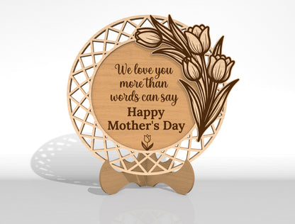 Mother Plaque SVG Bundle Laser Cut File for Glowforge and LightBurn