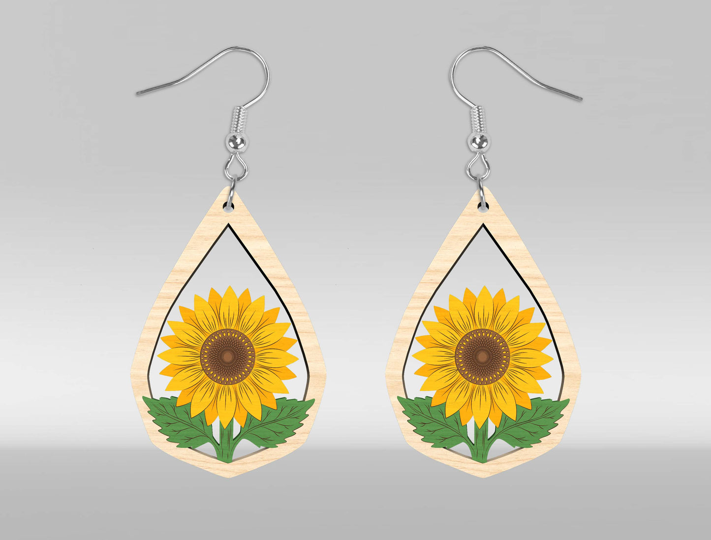 Floral Earring SVG Bundle Laser Cut File for xTool and Glowforge