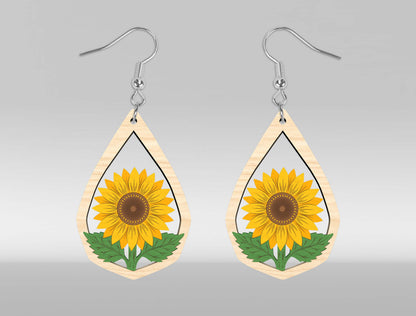 Floral Earring SVG Bundle Laser Cut File for xTool and Glowforge