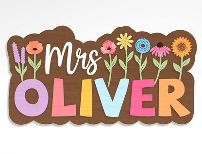Personalized Teacher Apple Classroom Door Sign SVG Bundle Laser Cut File for xTool and LightBurn
