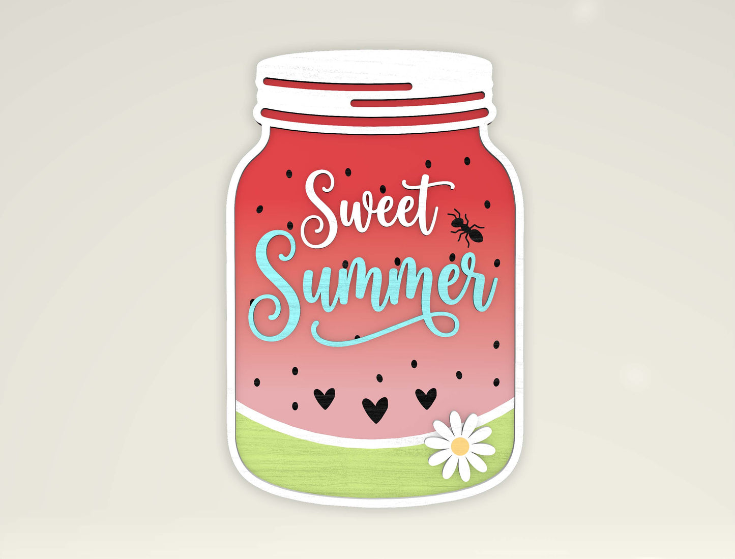 Summer Mason Jar Sign SVG Bundle for Glowforge and LightBurn