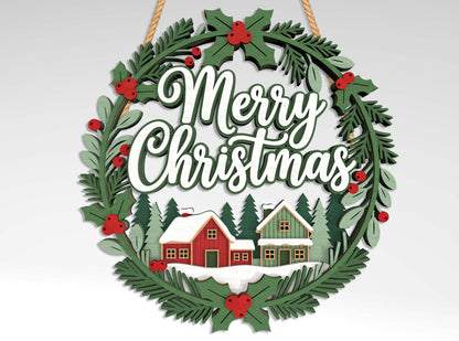 Holiday Wreath SVG Bundle 9 Designs for Glowforge xTool LightBurn
