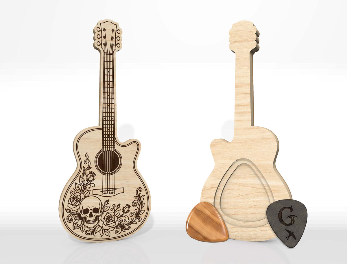 Guitar Pick Holder SVG Bundle 12 Laser Cut Designs