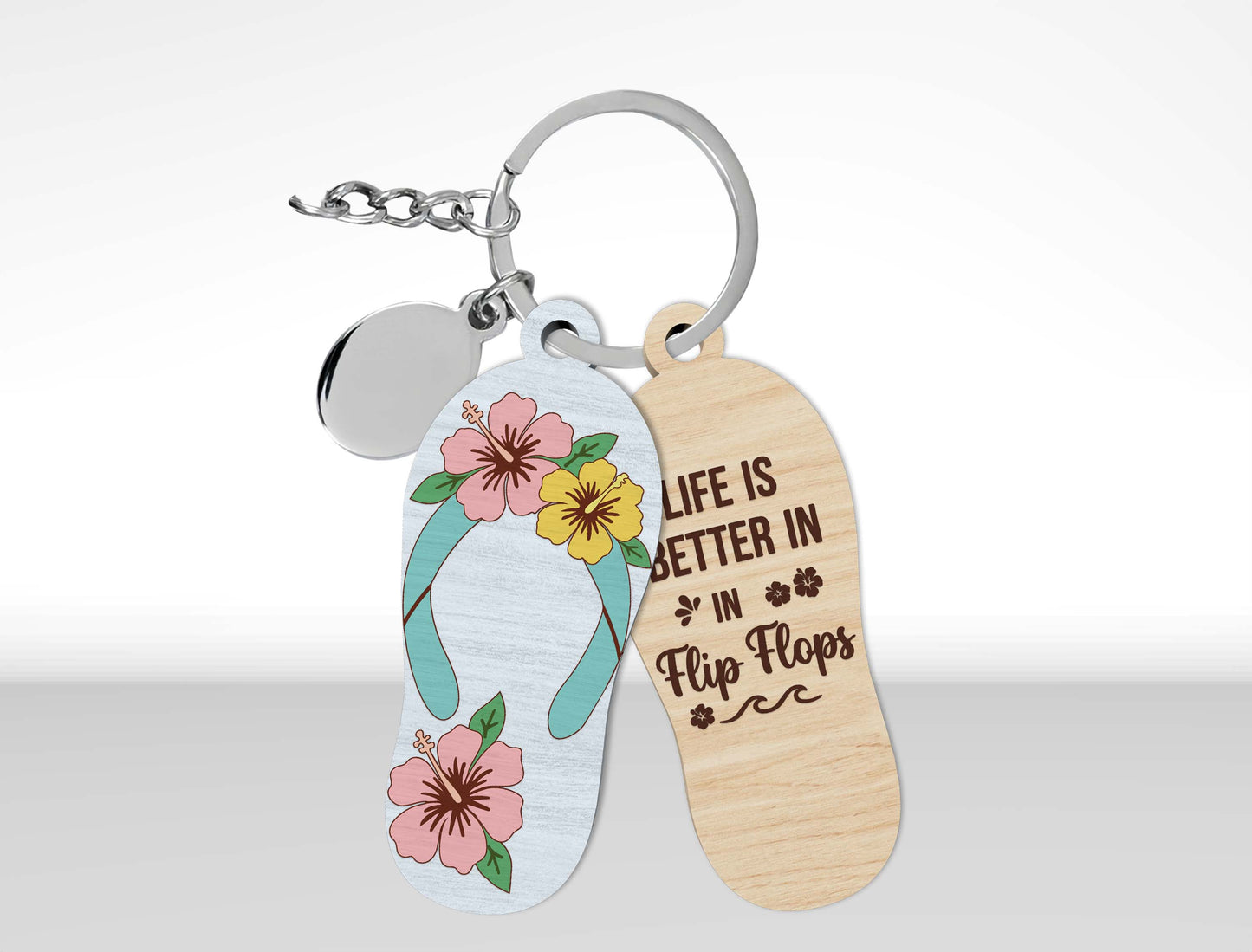 Summer Beach Keychain SVG Bundle Laser Cut File for Glowforge and xTool