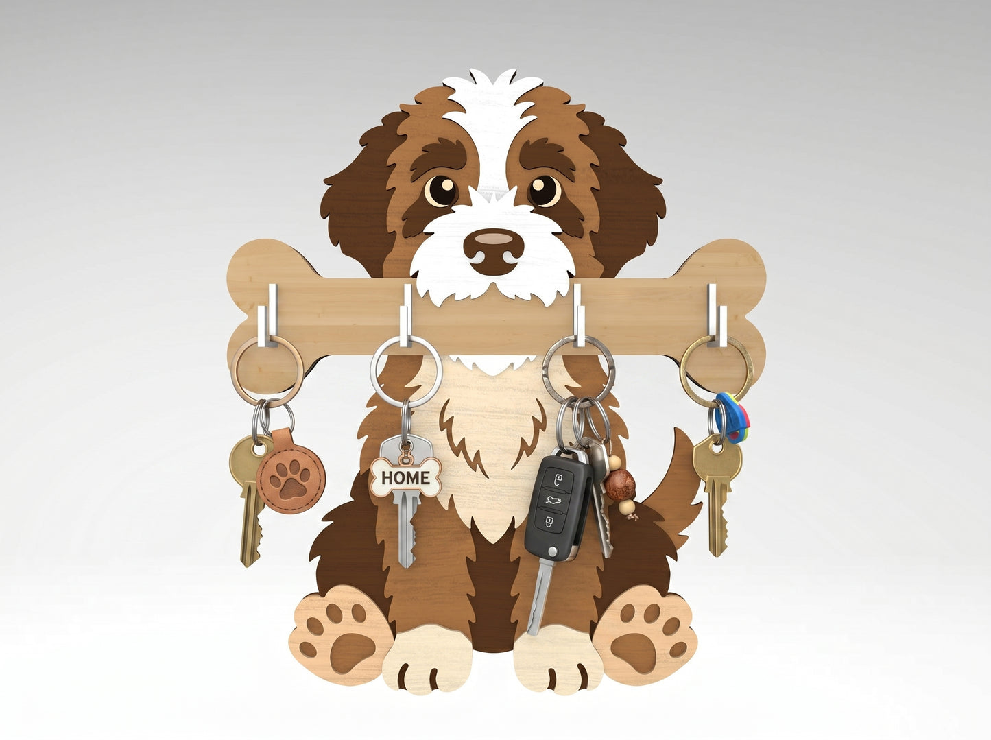 Dog Key Holder SVG Bundle for xTool, Glowforge, or LightBurn