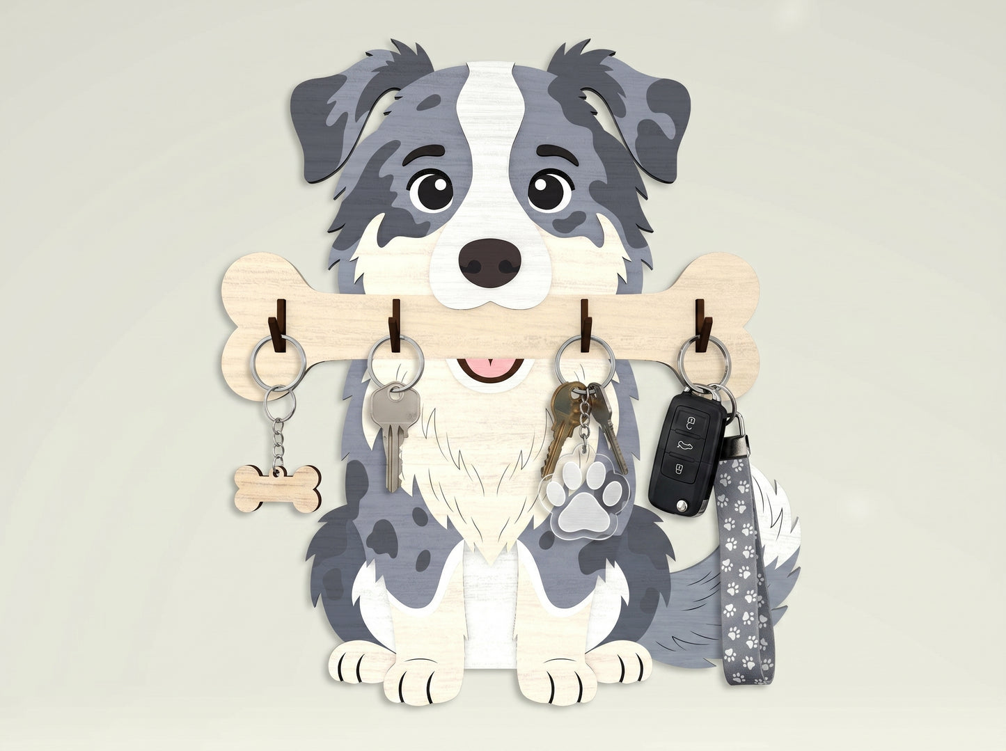 Personalized Dog Key Holder SVG Bundle for Glowforge and LightBurn