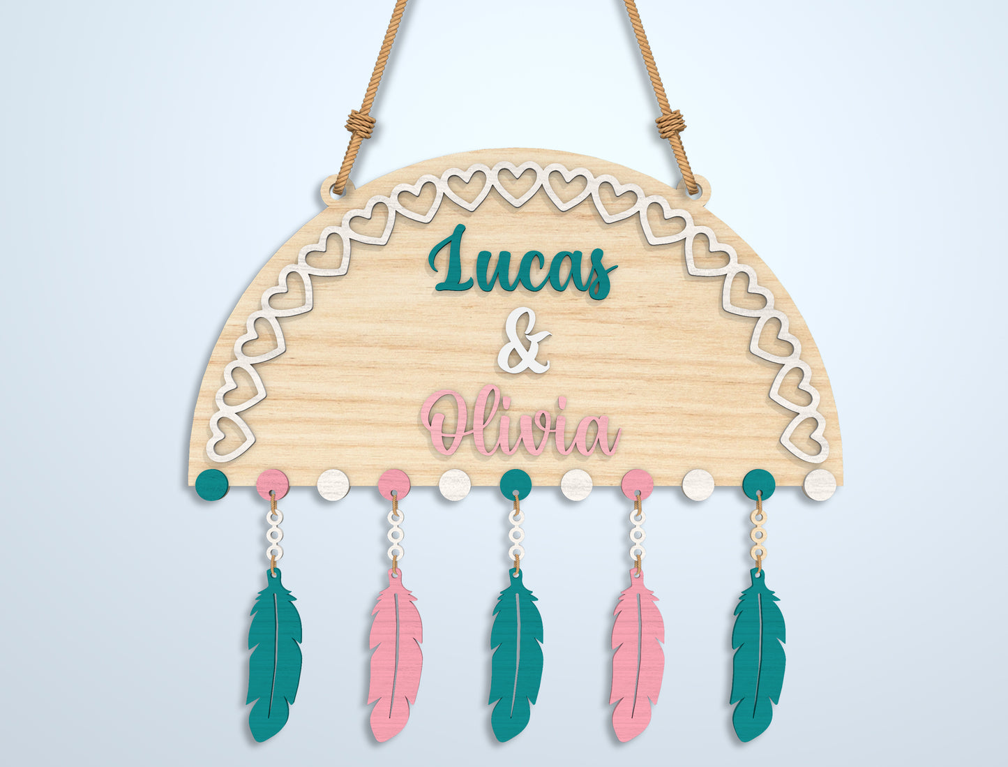 Kids Name Sign SVG Bundle File for Glowforge and xTool