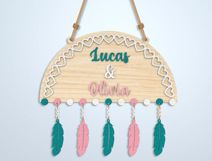 Kids Name Sign SVG Bundle File for Glowforge and xTool