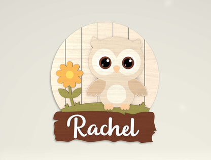 Personalized Cute Animal Name Sign SVG for Glowforge and LightBurn