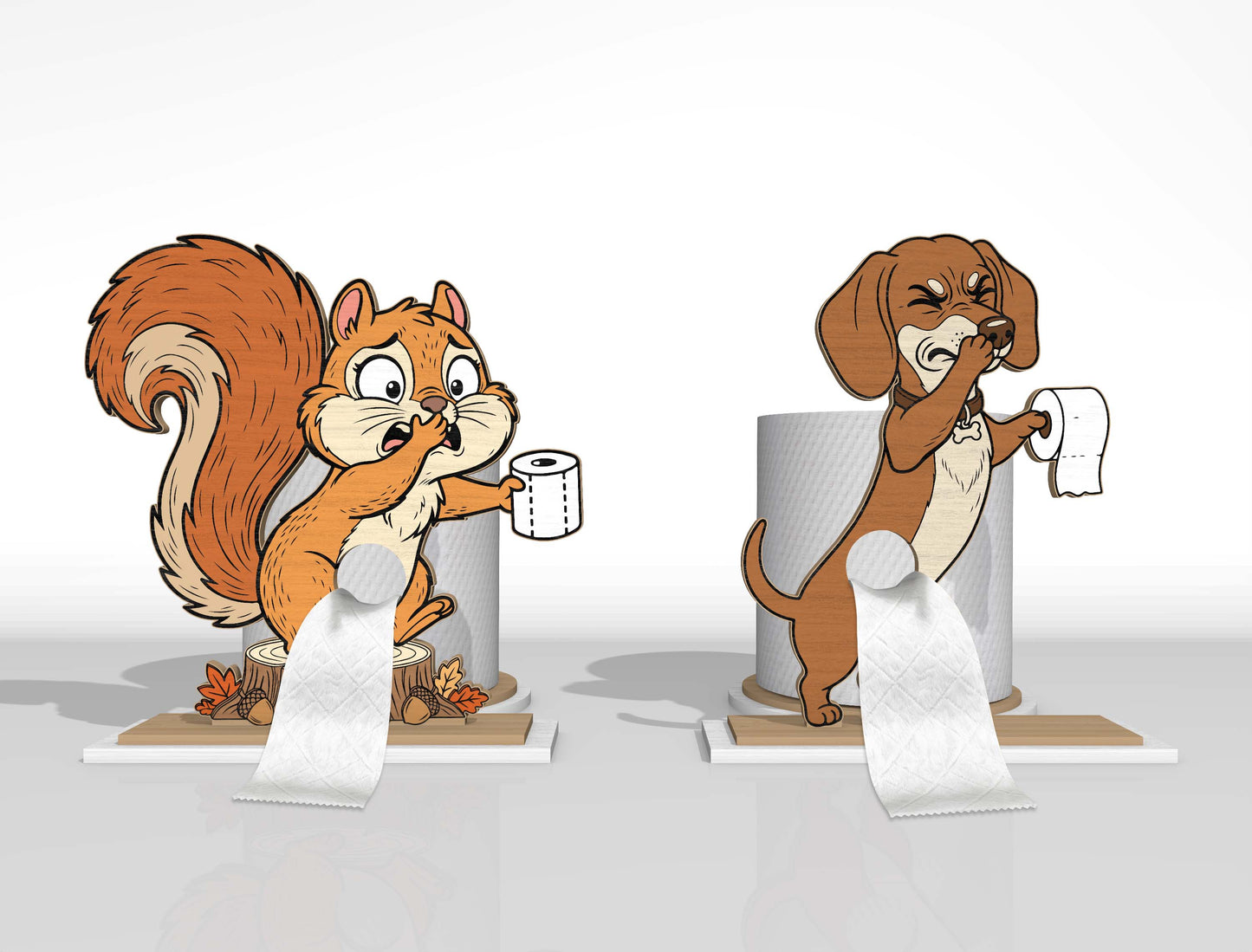 Animal Toilet Paper Holder SVG Bundle for Glowforge and LightBurn