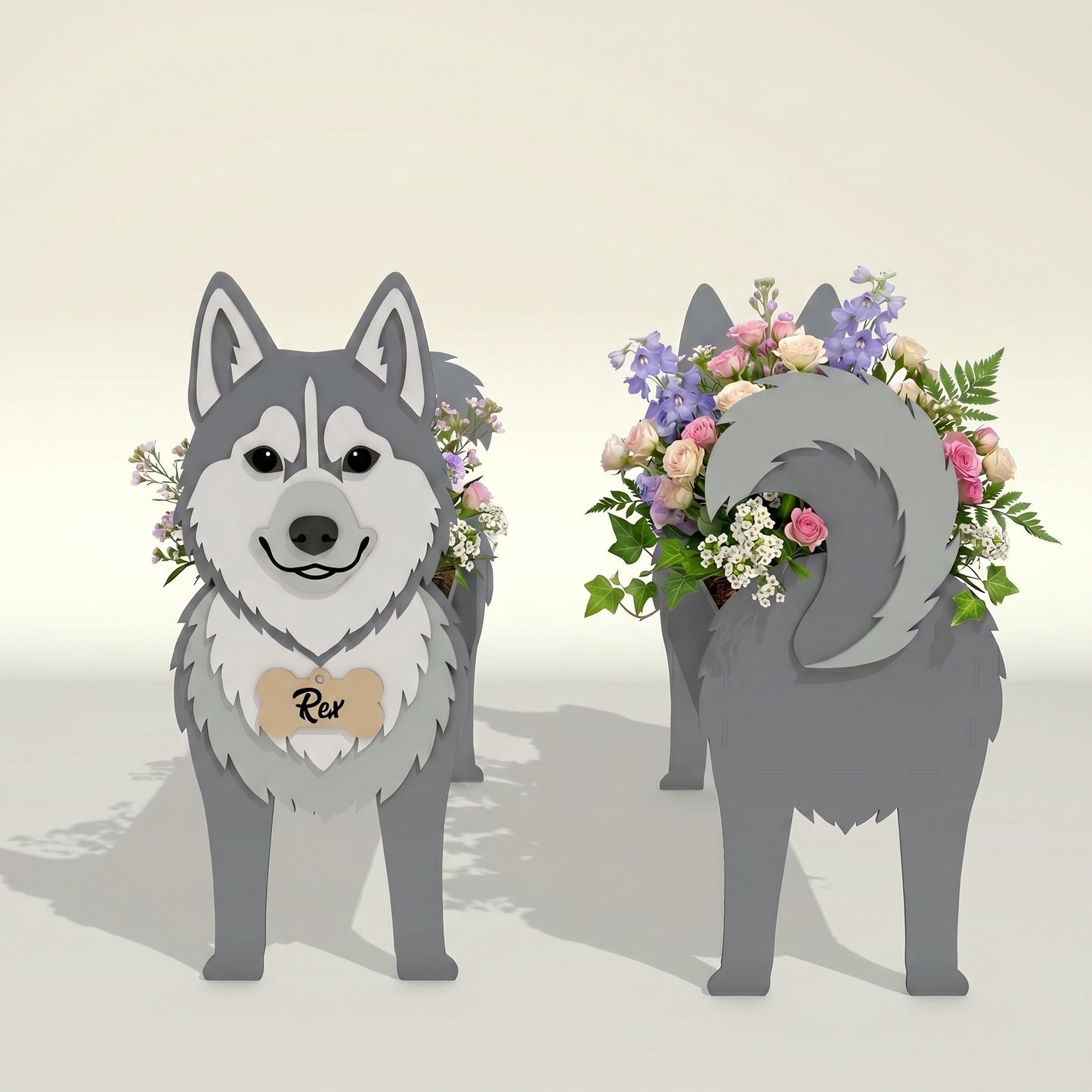 Personalized Dog Flower Vase SVG Bundle for Glowforge and LightBurn
