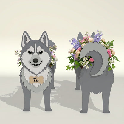 Personalized Dog Flower Vase SVG Bundle for Glowforge and LightBurn