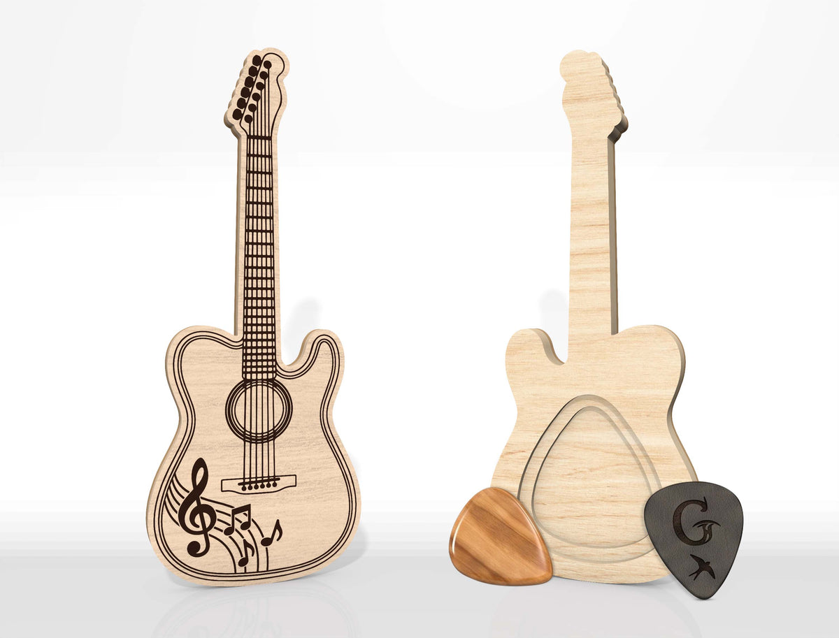 Guitar Pick Holder SVG Bundle 12 Laser Cut Designs