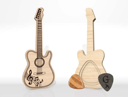 Guitar Pick Holder SVG Bundle 12 Laser Cut Designs