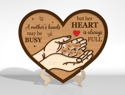 Mom Heart Hands SVG Bundle Mother's Day Laser Cut File for xTool and Glowforge