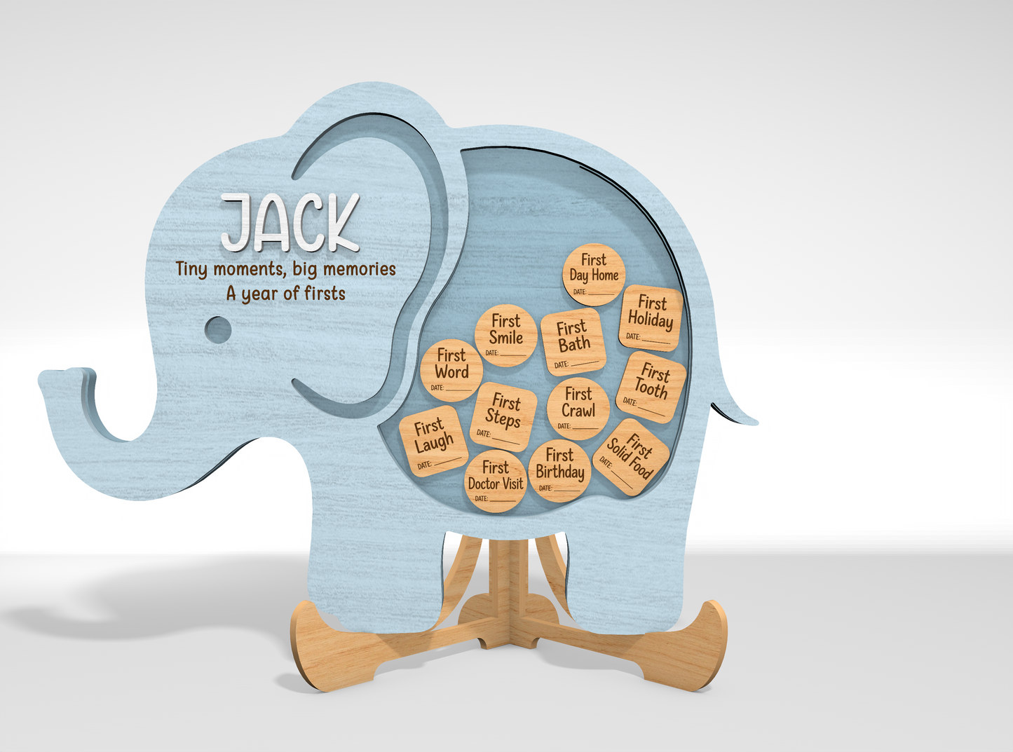 Baby Milestone Memory Bank SVG Laser Cut File for Glowforge