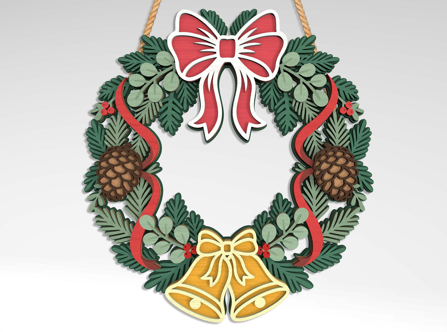 Holiday Wreath SVG Bundle 9 Designs for Glowforge xTool LightBurn