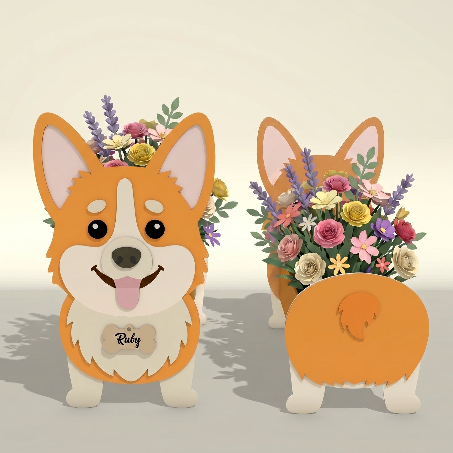 Personalized Dog Flower Vase SVG Bundle for Glowforge and LightBurn