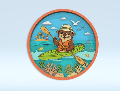 Multilayer Coastal Animal SVG Bundle Laser Cut File for LightBurn