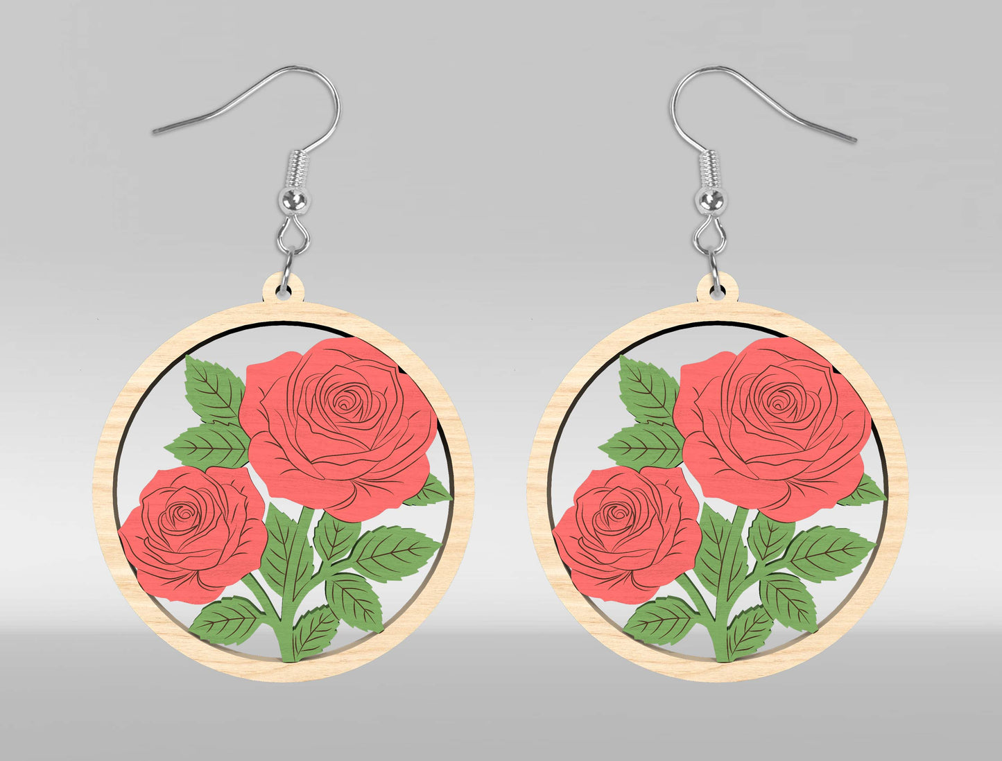 Floral Earring SVG Bundle Laser Cut File for xTool and Glowforge
