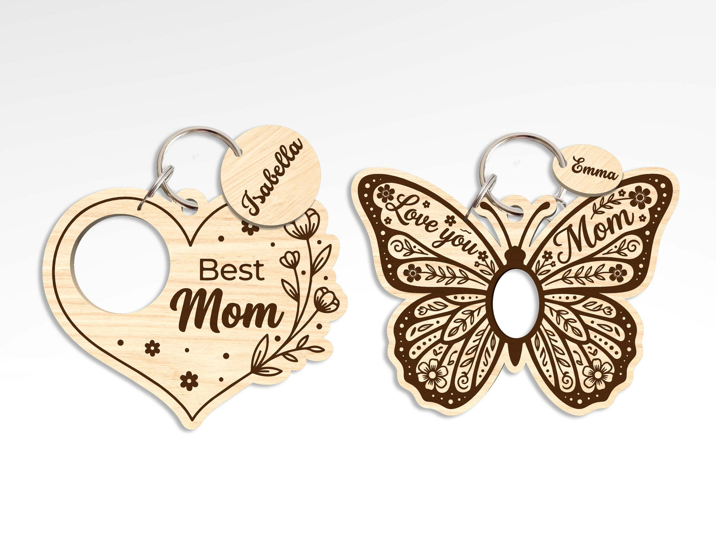 Mother's Day Keychain Gift SVG Bundle Laser Cut File for Glowforge and xTool